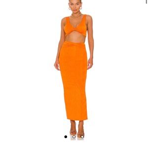 Joana Maxi Skirt Set in Tangerine